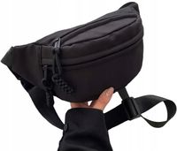 NERKA SASZETKA DAMSKA CZARNA POJEMNA LEKKA PODRÓŻNA BIODROWA ŚWIETNA