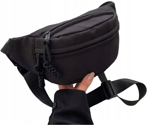 NERKA SASZETKA DAMSKA CZARNA POJEMNA LEKKA PODRÓŻNA BIODROWA ŚWIETNA na Arena.pl