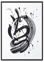 Plakat mazy czarna farba 40x50 cm w czarnej ramie