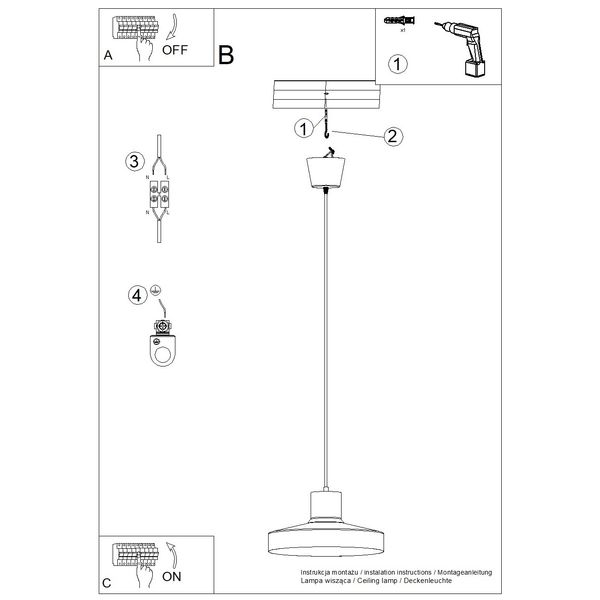 Lampa wisząca BILO ochra czerwona zdjęcie 11