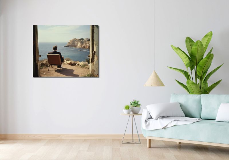 Obraz 90x70cm Samotna Nadmorska Konfrontacja zdjęcie 2