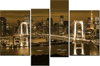 130CM 85 OBRAZ 4 ELEM RAINBOW BRIDGE TOKIO ŚCIENNY