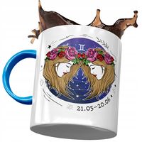 Kubek Błękitny Bliźnięta Znaki Zodiaku Horoskop Z Nadrukiem Ze Zdjęciem