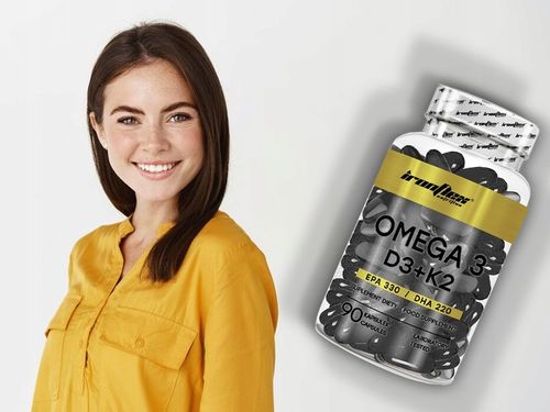 IRONFLEX OMEGA 3 D3+K2+ VIT E 90 kaps ZDROWE SERCE KOŚCI ZĘBY KWASY EPA DHA na Arena.pl