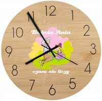 Bambusowy ZEGAR ścienny personalizacja nadruk prezent dla BABCI + imię