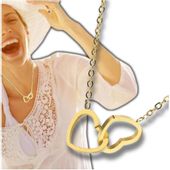 Naszyjnik złoty stal chirurgiczna 316L damski serduszka pozłacany