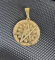 PIECZĘĆ SIEDMIU ARCHANIOŁÓW TALIZMAN ANIOŁÓW SREBRO 925 POZŁACANY ZAWIESZKA