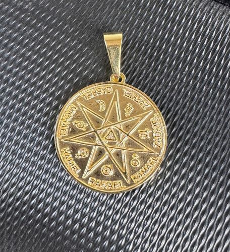 PIECZĘĆ SIEDMIU ARCHANIOŁÓW TALIZMAN ANIOŁÓW SREBRO 925 POZŁACANY ZAWIESZKA na Arena.pl