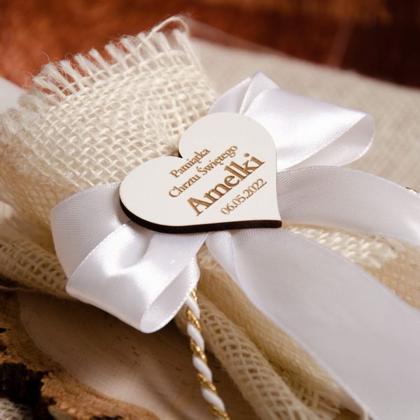 Świeca do Chrztu Świętego boho z personalizacją SC-13B zdjęcie 4