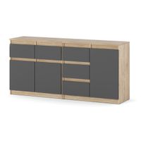 Komoda Z 5 Szufladami 160cm Nowoczesna Szafka Sypialnia Dąb Sonoma Szary