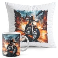 ZESTAW KUBEK + PODUSZKA DRUK - MOTOR MOTOCYKL