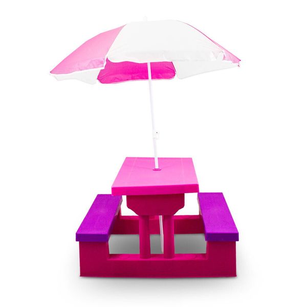 18830 ZESTAW MEBLI OGRODOWYCH PLASTIKOWE DLA DZIECI RÓŻOWE KOMPLET zdjęcie 4