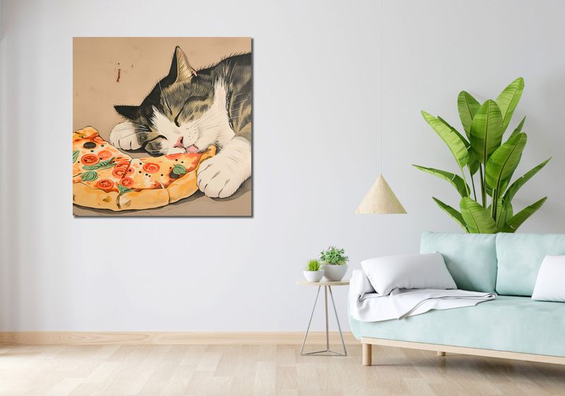 Obraz 100x100cm Pizza Dla Kota zdjęcie 2