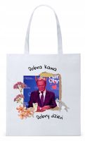 Donald Tusk Platforma Torba Eco Biała Shopper Z Nadrukiem Ze Zdjęciem