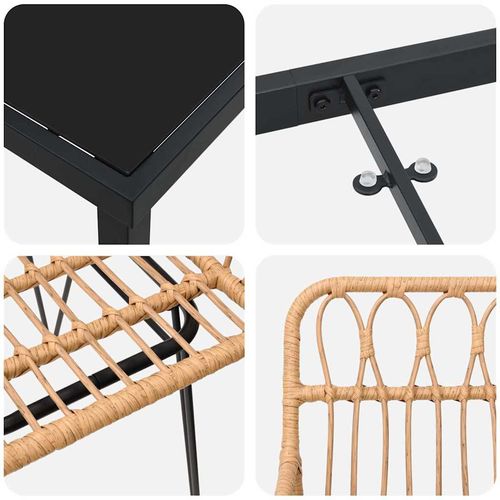 Zestaw do jadalni w ogrodzie 3 pcs Brązowy Polirattan na Arena.pl