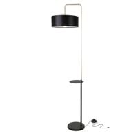 Impact lampa podłogowa czarny+złoty matowy 1x40W E27 abażur czarny