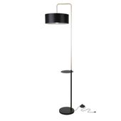 Impact lampa podłogowa czarny+złoty matowy 1x40W E27 abażur czarny