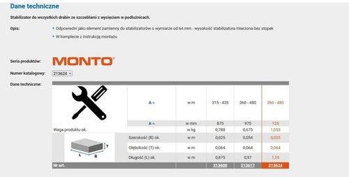 Stabilizator uniwersalny do drabin Krause MONTO STABILO 125cm 213624 na Arena.pl