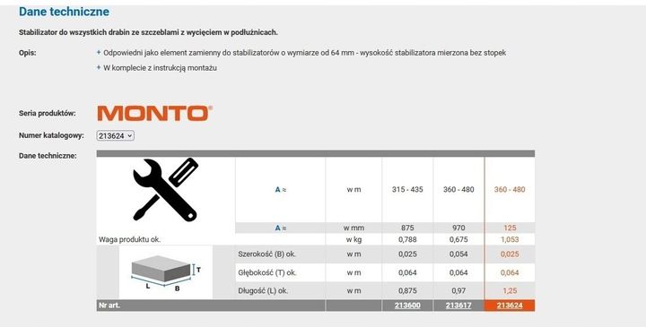 Stabilizator uniwersalny do drabin Krause MONTO STABILO 125cm 213624 zdjęcie 8