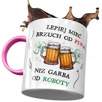 Kubek Różowy Śmieszny Brzuch Od Piwa Prezent Z Nadrukiem Ze Zdjęciem