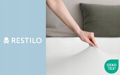 RESTILO Prześcieradło jersey z gumką bawełna czesana 90x200 Białe na Arena.pl