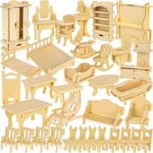 Zestaw Mebelków Drewnianych Dla Lalek 34 El. 23542