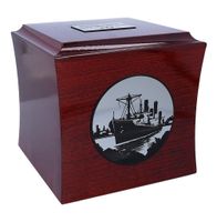 Urna dla marynarza Urna kremacyjna ze statkiem / Plakietka