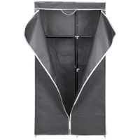 SZAFA TEKSTYLNA GARDEROBA 90x45x170CM CIEMNO-SZARA 8811