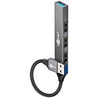 Hub USB 5Gbit/s 1xUSB-A USB 3.2 3xUSB-A USB 2.0 szary Goobay 4 porty slim