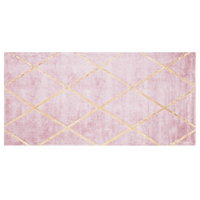 Dywan z wiskozy 80 x 150 cm różowy ATIKE