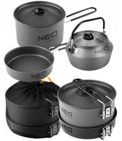 NEO TOOLS NACZYNIA TURYSTYCZNE ZESTAW KEMPING GARNEK PATELNIA CZAJNIK