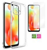 Etui silikonowe do XIAOMI REDMI 12C obudowa case 2mm + szkło na ekran 9H