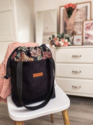 TOREBKA WOREK BAGGAGE EKO SKÓRA ZAMSZ CZARNA BLOOM na Arena.pl