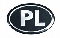 Naklejka aluminiowa PL elipsa czarna maxi