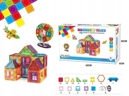 KLOCKI MAGNETYCZNE 3D MAGNETIC EDUKACYJNE NEODYMOWE PANELE DLA DZIECI na Arena.pl