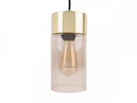 Lampa sufitowa wisząca złota, szkło dymione do salonu sypialni pokoju - LAX