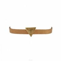 naszyjnik choker simple triangle - brązowy n487br