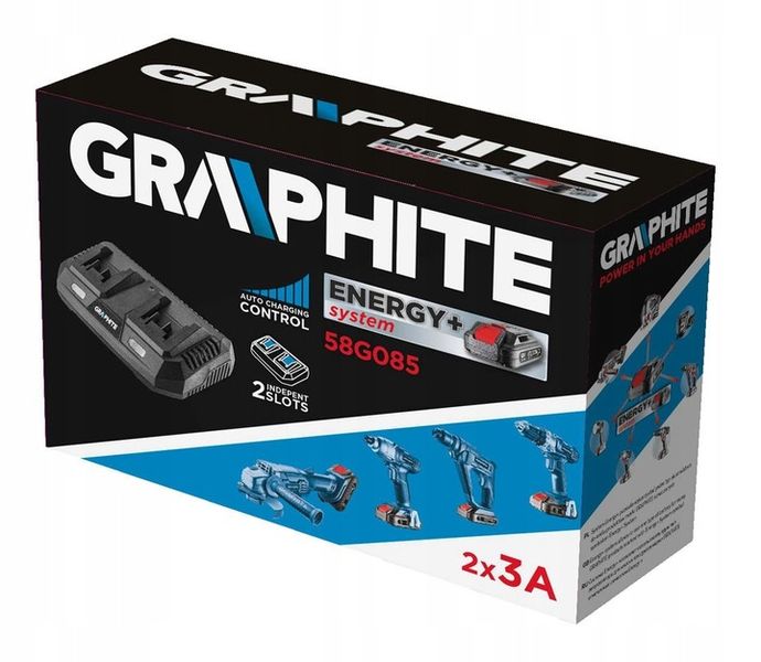 GRAPHITE ŁADOWARKA PODWÓJNA DO AKUMULATORÓW BATERII ENEGRY+ GRAPHITE zdjęcie 2