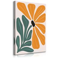 Obraz Do Salonu Pomarańczowy Kwiat Abstrakcja Natura Liście 80cm x 120cm