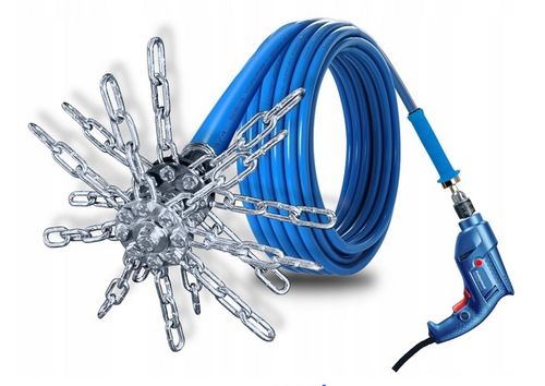 BARDZO MOCNY zestaw szczotka do czyszczenia komina TURBOSPINER 8m PEŁNY WAŁ na Arena.pl