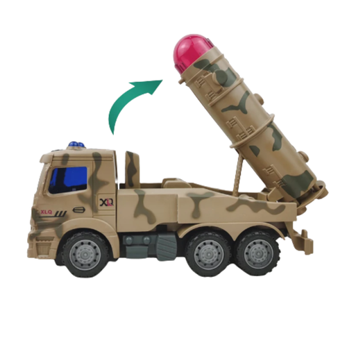 CIĘŻARÓWKA POJAZD WOJSKOWY ZDALNIE STEROWANY WYRZUTNIA RAKIETOWA DŹWIĘK LED na Arena.pl