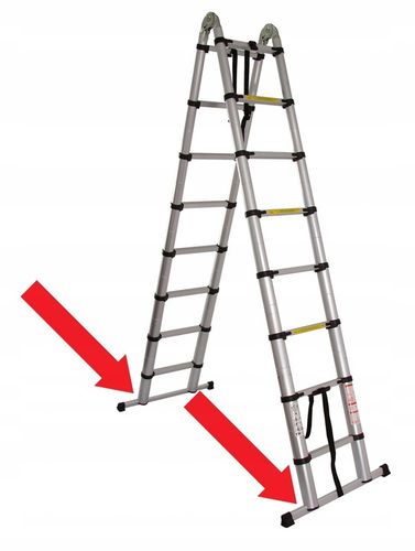 Drabina teleskopowa aluminiowa przegubowa 5m / z funkcją na schody na Arena.pl