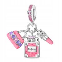 Zawieszka SREBRO 925 Koralik Charms Perfumy Szminka i Torebka