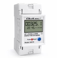 Elektroniczny licznik energii Qoltec 230V 60A DIN LCD RESET