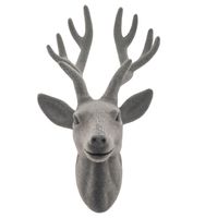 GŁOWA RENIFERA DEKORACJA DO POWIESZENIA SZARA 30cm