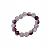 Bransoletka ze szklanych cieniowanych koralików fioletowy, biały MF32483