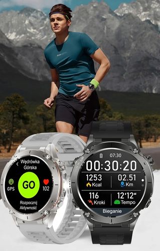 SMARTWATCH MĘSKI ZEGAREK GPS 730 MAH KOMPAS ROZMOWY LATARKA AMOLED PL na Arena.pl