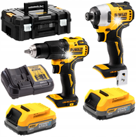 DEWALT ZESTAW COMBO 18V WKRĘTARKA UDAROWA DCD709 ZAKRĘTARKA DCF809 2x1,7Ah