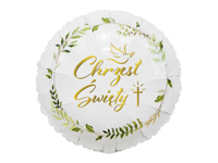 Balon foliowy, Chrzest Święty - gołąbek i krzyż, 45 cm (18 cali) [balon na