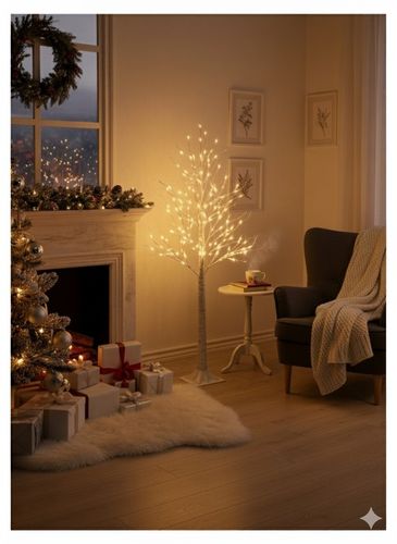 Drzewko Świecące LED Dekoracyjne Białe Wierzba 150cm Ciepłe Światło na Arena.pl